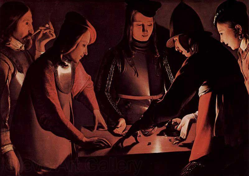 Georges de La Tour Die Wurfelspieler Norge oil painting art